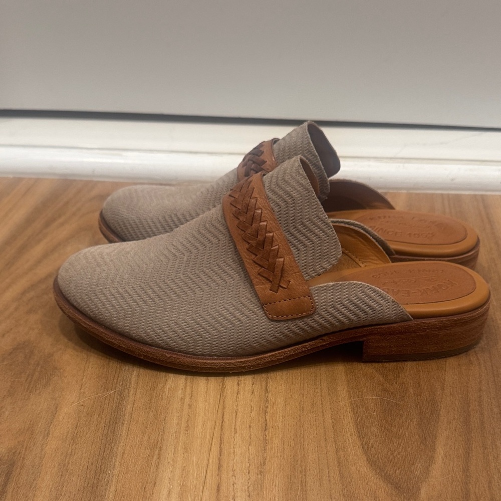 Kork-Ease Beige Loafer Slip-On Mules with Brown Braided Strap - Picture 5 of 5